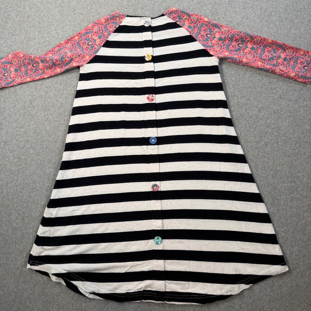 435 by Matilda Jane Girls Size 10 Striped Floral Raglan Sleeve Incantation Dress - Picture 6 of 7